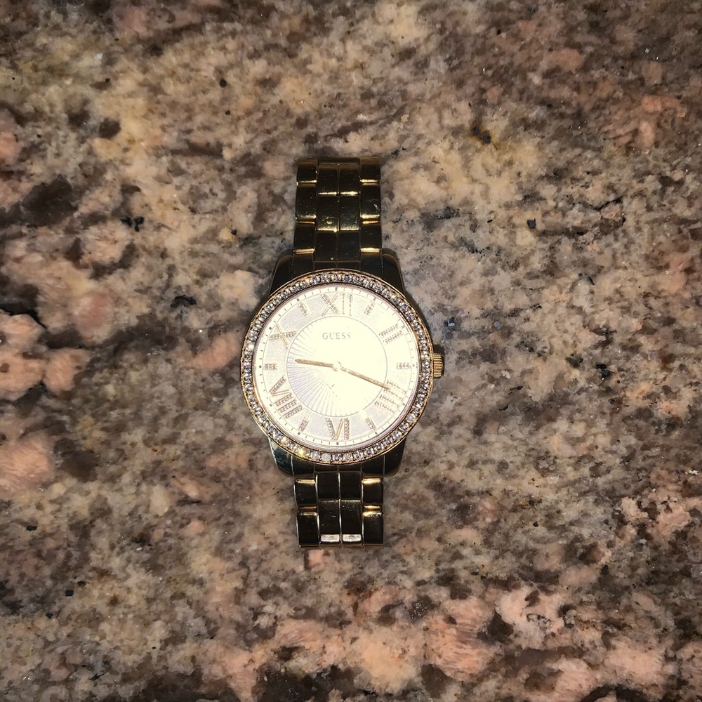 Gold Guess Watch Stainless Steel fastener